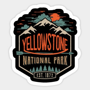 Yellowstone National Park Hiking Camping Sticker